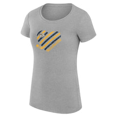 Nashville Predators - G-III 4Her by Carl Banks Women's Super-Slim Fit Lightweight Heart T-Shirt Heather Gray