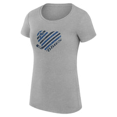 St. Louis Blues - G-III 4Her by Carl Banks Women's Super-Slim Fit Lightweight Heart T-Shirt Heather Gray
