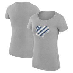 Tampa Bay Lightning - G-III 4Her by Carl Banks Women's Super-Slim Fit Lightweight Heart T-Shirt Heather Gray