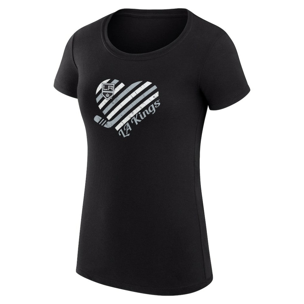 Los Angeles Kings - G-III 4Her by Carl Banks Women's Super-Slim Fit Lightweight Heart T-Shirt Black