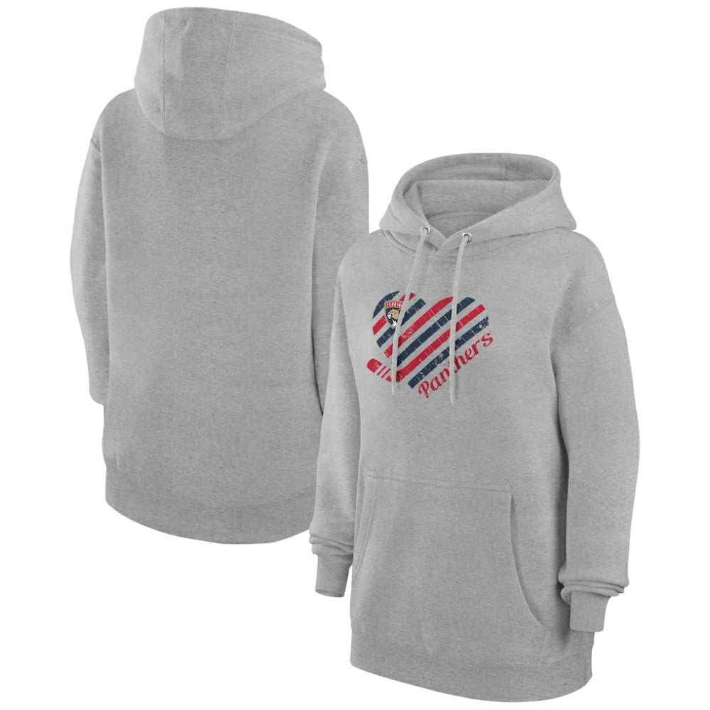 Florida Panthers - G-III 4Her by Carl Banks Women's Heart Pullover Hoodie Heather Gray