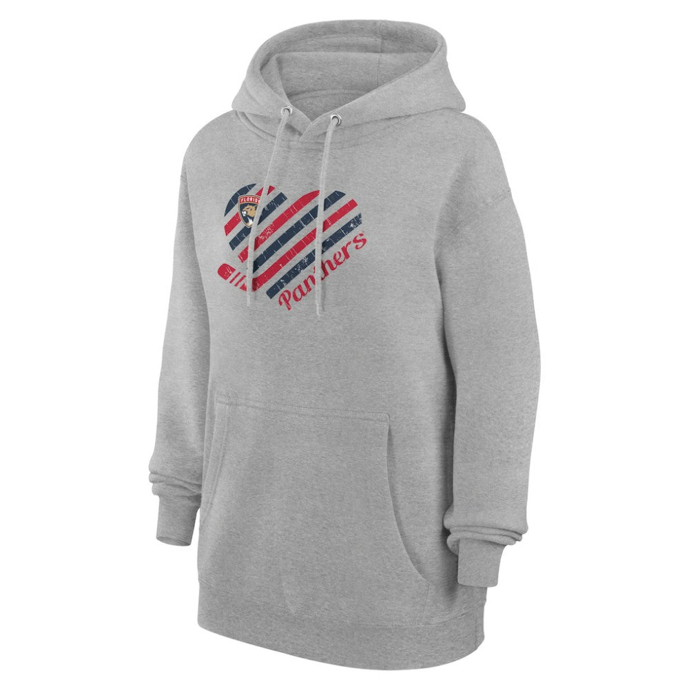 Florida Panthers - G-III 4Her by Carl Banks Women's Heart Pullover Hoodie Heather Gray