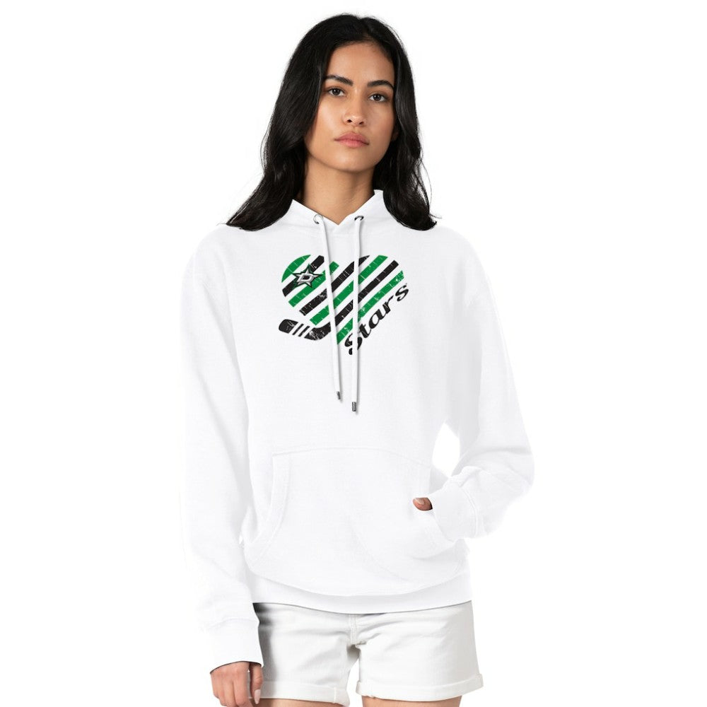 Dallas Stars - G-III 4Her by Carl Banks Women's Heart Pullover Hoodie White