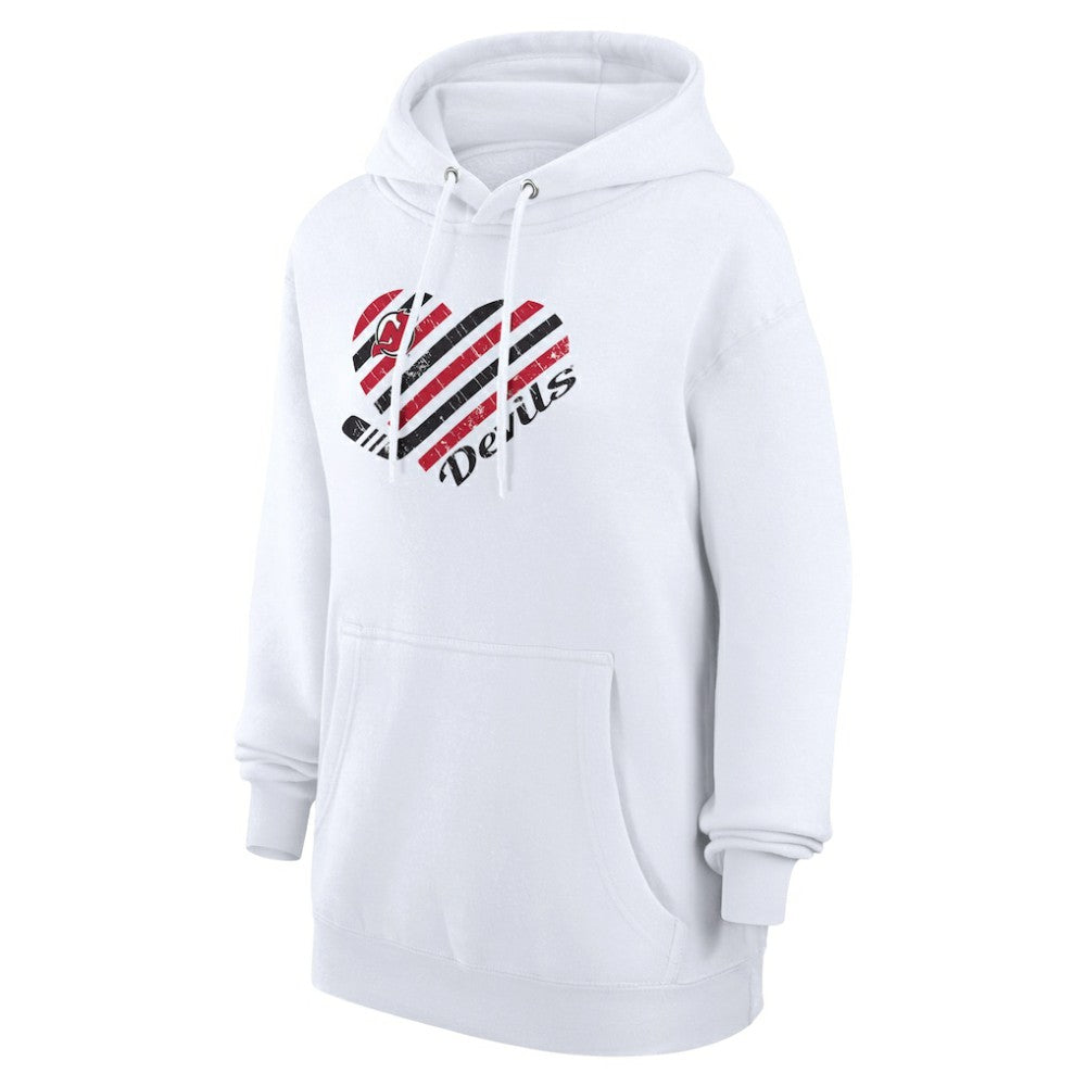 New Jersey Devils - G-III 4Her by Carl Banks Women's Heart Pullover Hoodie White