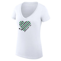 Dallas Stars - G-III 4Her by Carl Banks Women's Super-Slim Fit Lightweight Heart V-Neck T-Shirt White