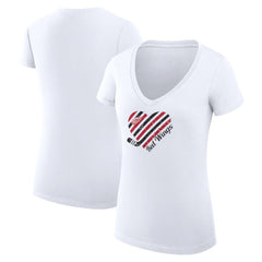 Detroit Red Wings - G-III 4Her by Carl Banks Women's Super-Slim Fit Lightweight Heart V-Neck T-Shirt White