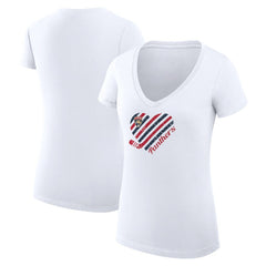 Florida Panthers - G-III 4Her by Carl Banks Women's Super-Slim Fit Lightweight Heart V-Neck T-Shirt White