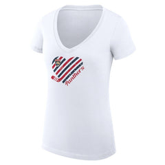 Florida Panthers - G-III 4Her by Carl Banks Women's Super-Slim Fit Lightweight Heart V-Neck T-Shirt White