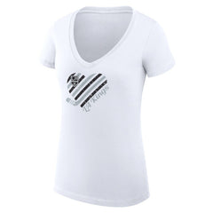Los Angeles Kings - G-III 4Her by Carl Banks Women's Super-Slim Fit Lightweight Heart V-Neck T-Shirt White
