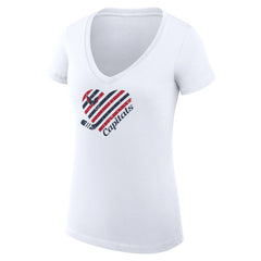 Washington Capitals G-III 4Her by Carl Banks Women's Super-Slim Fit Lightweight Heart V-Neck T-Shirt White