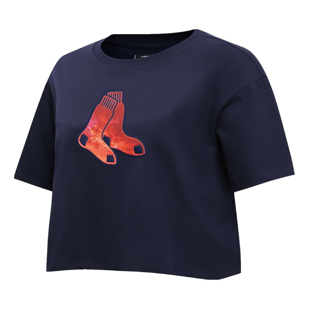 Boston Red Sox Pro Standard Women's Painted Sky Boxy Cropped T-Shirt Online