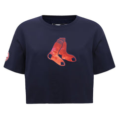 Boston Red Sox Pro Standard Women's Painted Sky Boxy Cropped T-Shirt Online