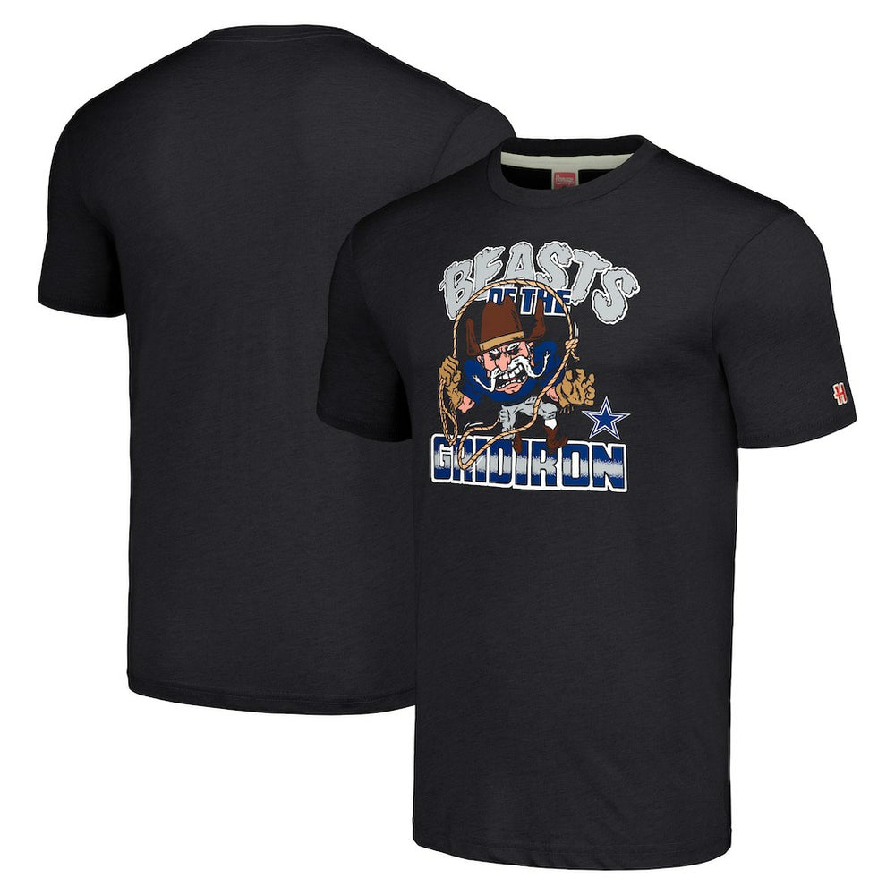 Dallas Cowboys Homage Unisex Monsters of the Gridiron Halloween Tri-Blend T-Shirt Charcoal - NFL