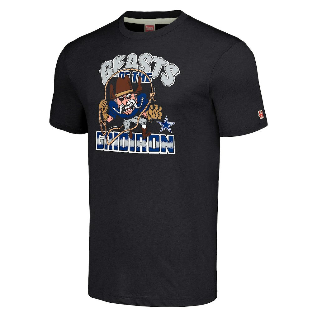 Dallas Cowboys Homage Unisex Monsters of the Gridiron Halloween Tri-Blend T-Shirt Charcoal - NFL