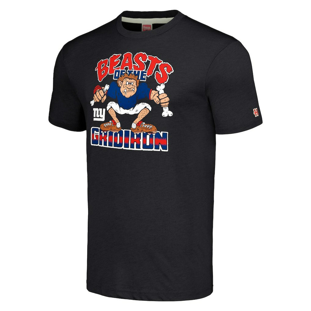 New York Giants Homage Unisex Monsters of the Gridiron Halloween Tri-Blend T-Shirt Charcoal - NFL
