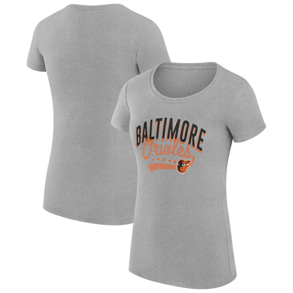 Baltimore Orioles G-III 4Her by Carl Banks Women's Super-Slim Fit Lightweight Filigree Team T-Shirt for sale