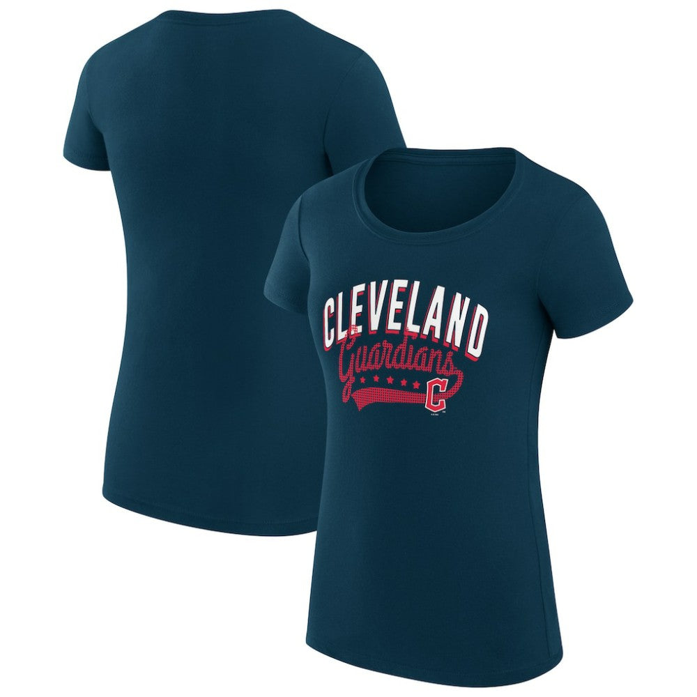 Cleveland Guardians G-III 4Her by Carl Banks Women's Super-Slim Fit Lightweight Filigree Team T-Shirt Sale