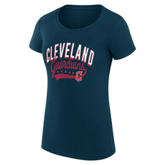Cleveland Guardians G-III 4Her by Carl Banks Women's Super-Slim Fit Lightweight Filigree Team T-Shirt Sale