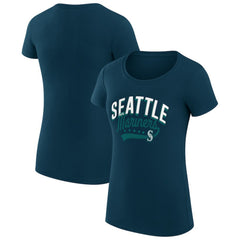 Seattle Mariners G-III 4Her by Carl Banks Women's Super-Slim Fit Lightweight Filigree Team T-Shirt discount