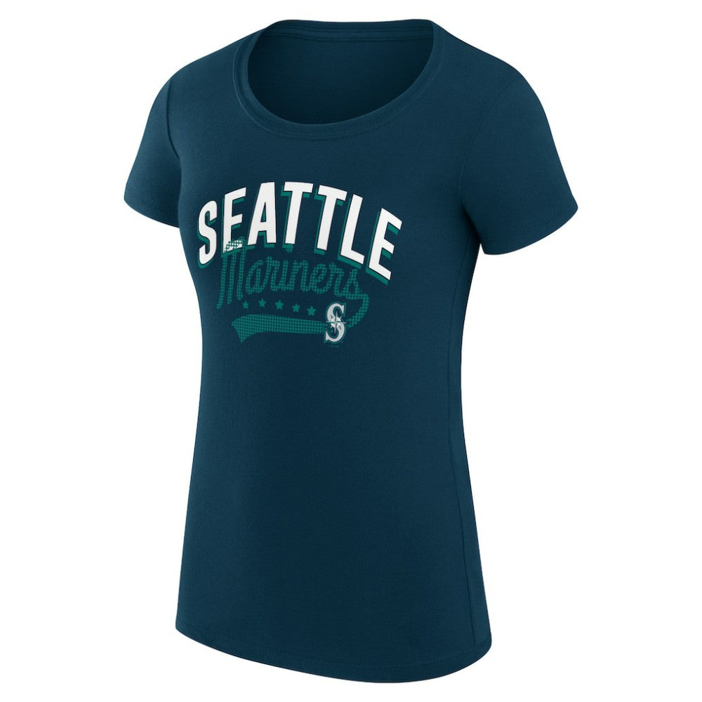 Seattle Mariners G-III 4Her by Carl Banks Women's Super-Slim Fit Lightweight Filigree Team T-Shirt discount