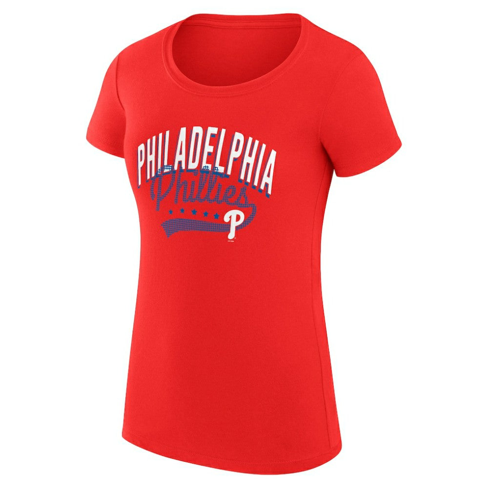 Philadelphia Phillies G-III 4Her by Carl Banks Women's Super-Slim Fit Lightweight Filigree Team T-Shirt Sale
