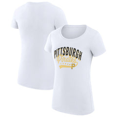 Pittsburgh Pirates G-III 4Her by Carl Banks Women's Super-Slim Fit Lightweight Filigree Team T-Shirt On Sale