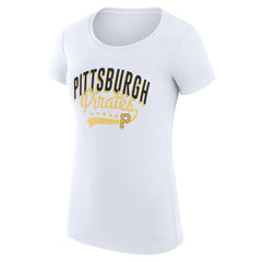 Pittsburgh Pirates G-III 4Her by Carl Banks Women's Super-Slim Fit Lightweight Filigree Team T-Shirt On Sale