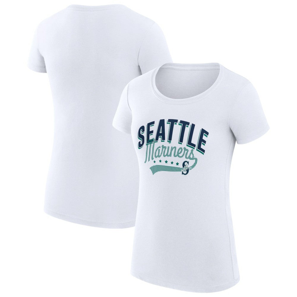 Seattle Mariners G-III 4Her by Carl Banks Women's Super-Slim Fit Lightweight Filigree Team T-Shirt Clearance