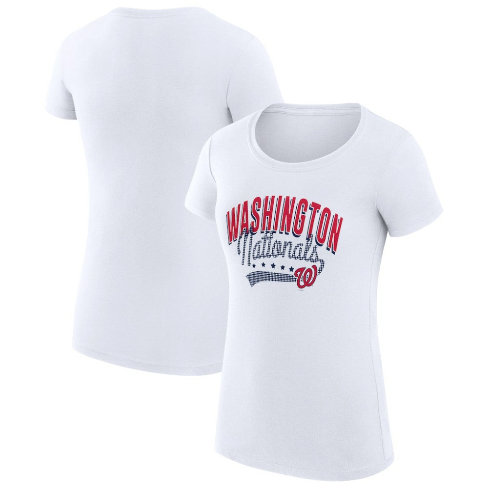 Washington Nationals G-III 4Her by Carl Banks Women's Super-Slim Fit Lightweight Filigree Team T-Shirt Near Me