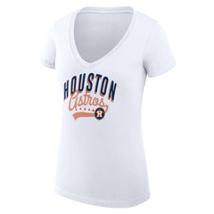 Houston Astros G-III 4Her by Carl Banks Women's Super-Slim Fit Lightweight Filigree Team V-Neck T-Shirt Lifestyle
