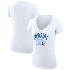 Kansas City Royals G-III 4Her by Carl Banks Women's Super-Slim Fit Lightweight Filigree Team V-Neck T-Shirt Online