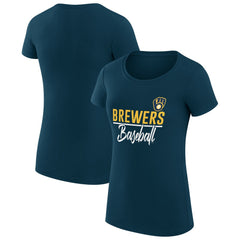 Milwaukee Brewers G-III 4Her by Carl Banks Women's Super-Slim Fit Lightweight Team Graphic T-Shirt Lifestyle
