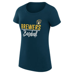 Milwaukee Brewers G-III 4Her by Carl Banks Women's Super-Slim Fit Lightweight Team Graphic T-Shirt Lifestyle