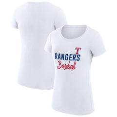 Texas Rangers G-III 4Her by Carl Banks Women's Super-Slim Fit Lightweight Team Graphic T-Shirt Lifestyle