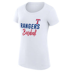 Texas Rangers G-III 4Her by Carl Banks Women's Super-Slim Fit Lightweight Team Graphic T-Shirt Lifestyle