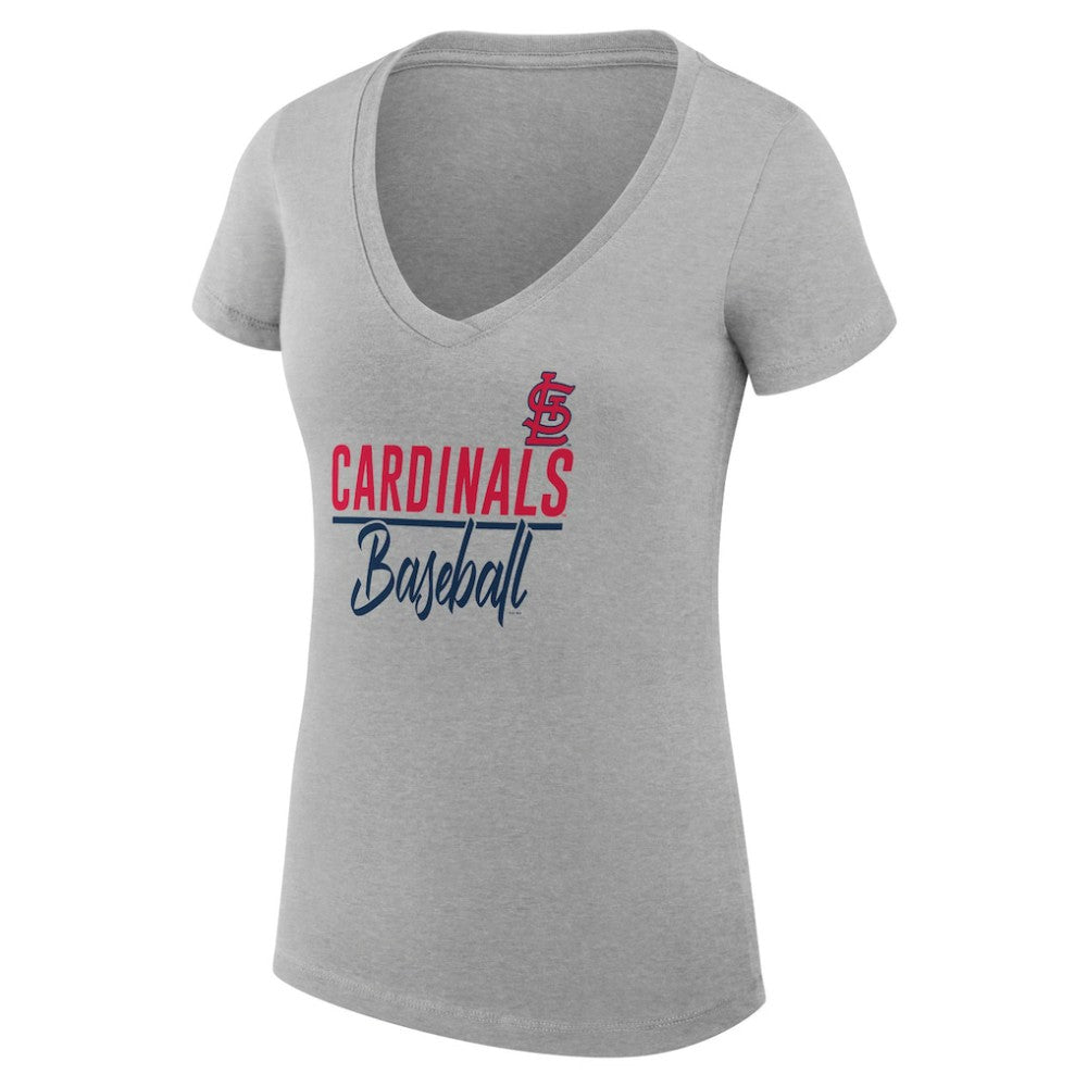 St. Louis Cardinals G-III 4Her by Carl Banks Women's Super-Slim Fit Lightweight Team Graphic V-Neck T-Shirt for sale