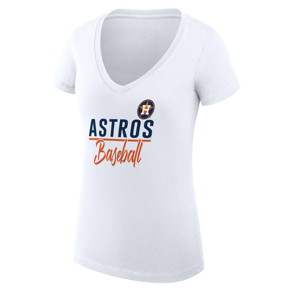 Houston Astros G-III 4Her by Carl Banks Women's Super-Slim Fit Lightweight Team Graphic V-Neck T-Shirt discount