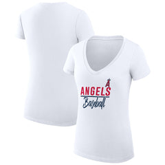 Los Angeles Angels G-III 4Her by Carl Banks Women's Super-Slim Fit Lightweight Team Graphic V-Neck T-Shirt Online