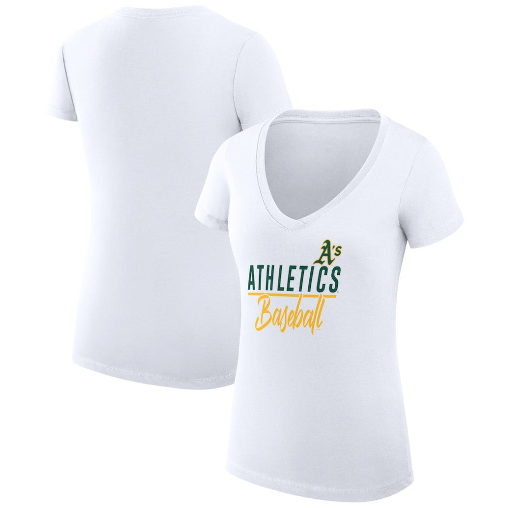 Athletics G-III 4Her by Carl Banks Women's Super-Slim Fit Lightweight Team Graphic V-Neck T-Shirt Online