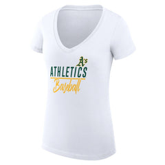 Athletics G-III 4Her by Carl Banks Women's Super-Slim Fit Lightweight Team Graphic V-Neck T-Shirt Online