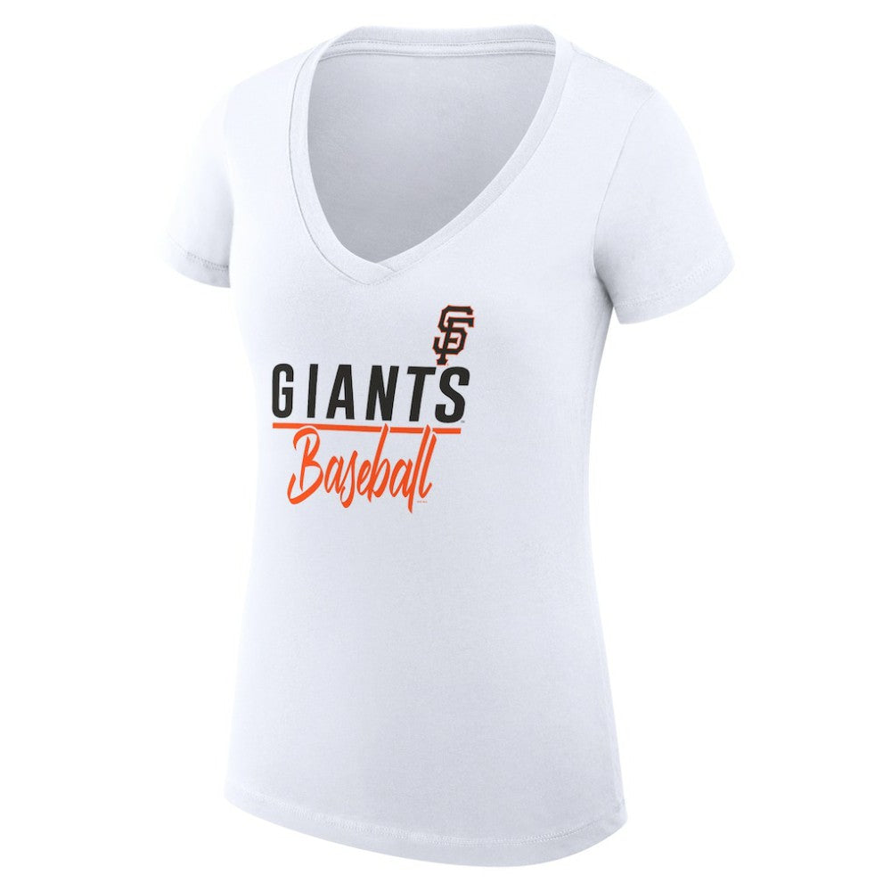 San Francisco Giants G-III 4Her by Carl Banks Women's Super-Slim Fit Lightweight Team Graphic V-Neck T-Shirt Lifestyle