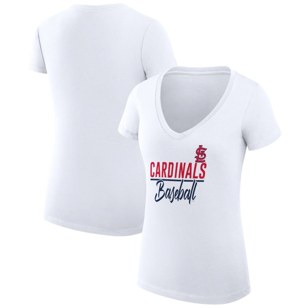 St. Louis Cardinals G-III 4Her by Carl Banks Women's Super-Slim Fit Lightweight Team Graphic V-Neck T-Shirt Lifestyle