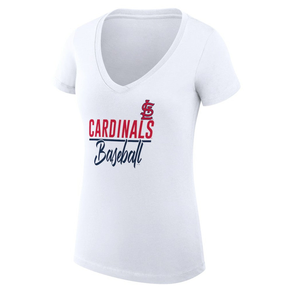 St. Louis Cardinals G-III 4Her by Carl Banks Women's Super-Slim Fit Lightweight Team Graphic V-Neck T-Shirt Lifestyle