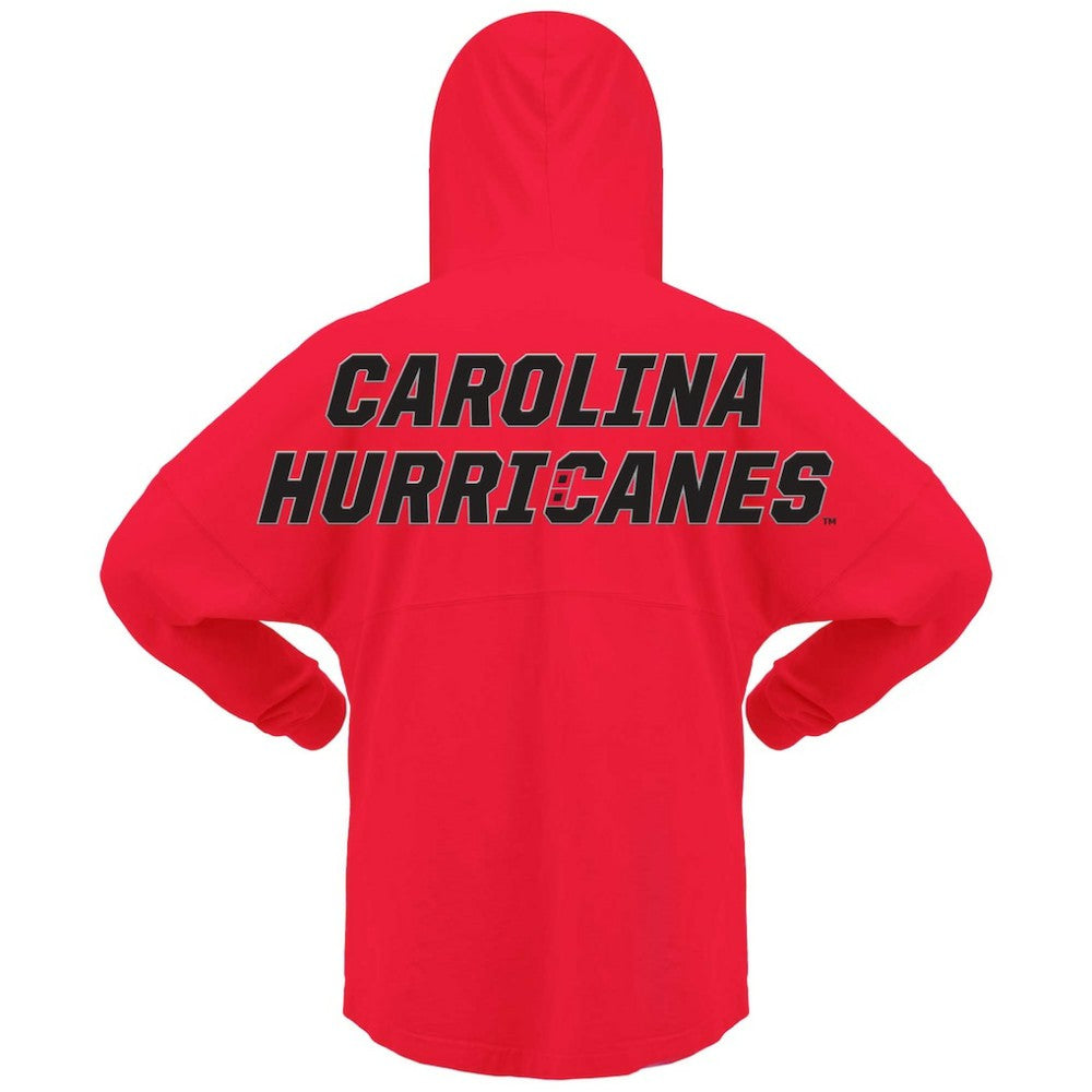 Carolina Hurricanes - Fanatics Women's Jersey Lace-Up V-Neck Long Sleeve Hoodie T-Shirt Red