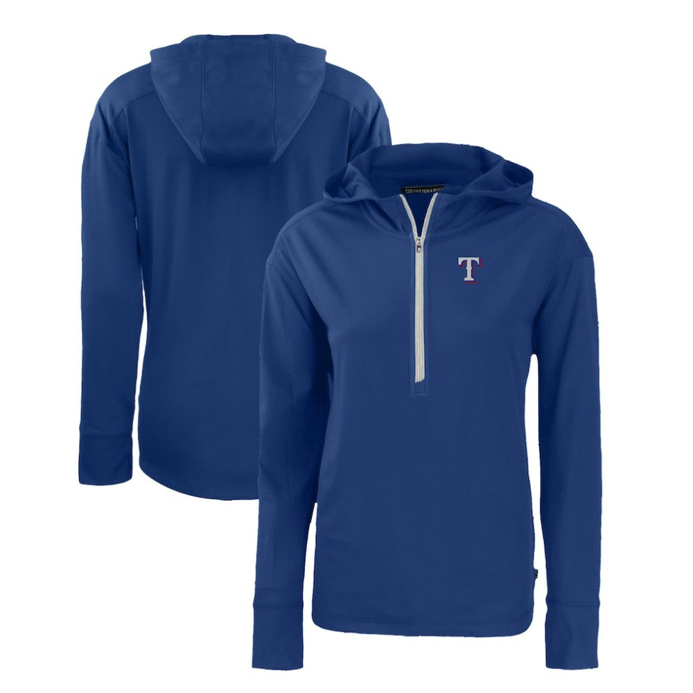 Texas Rangers Cutter & Buck Women's Daybreak Eco Recycled Half-Zip Hoodie for sale