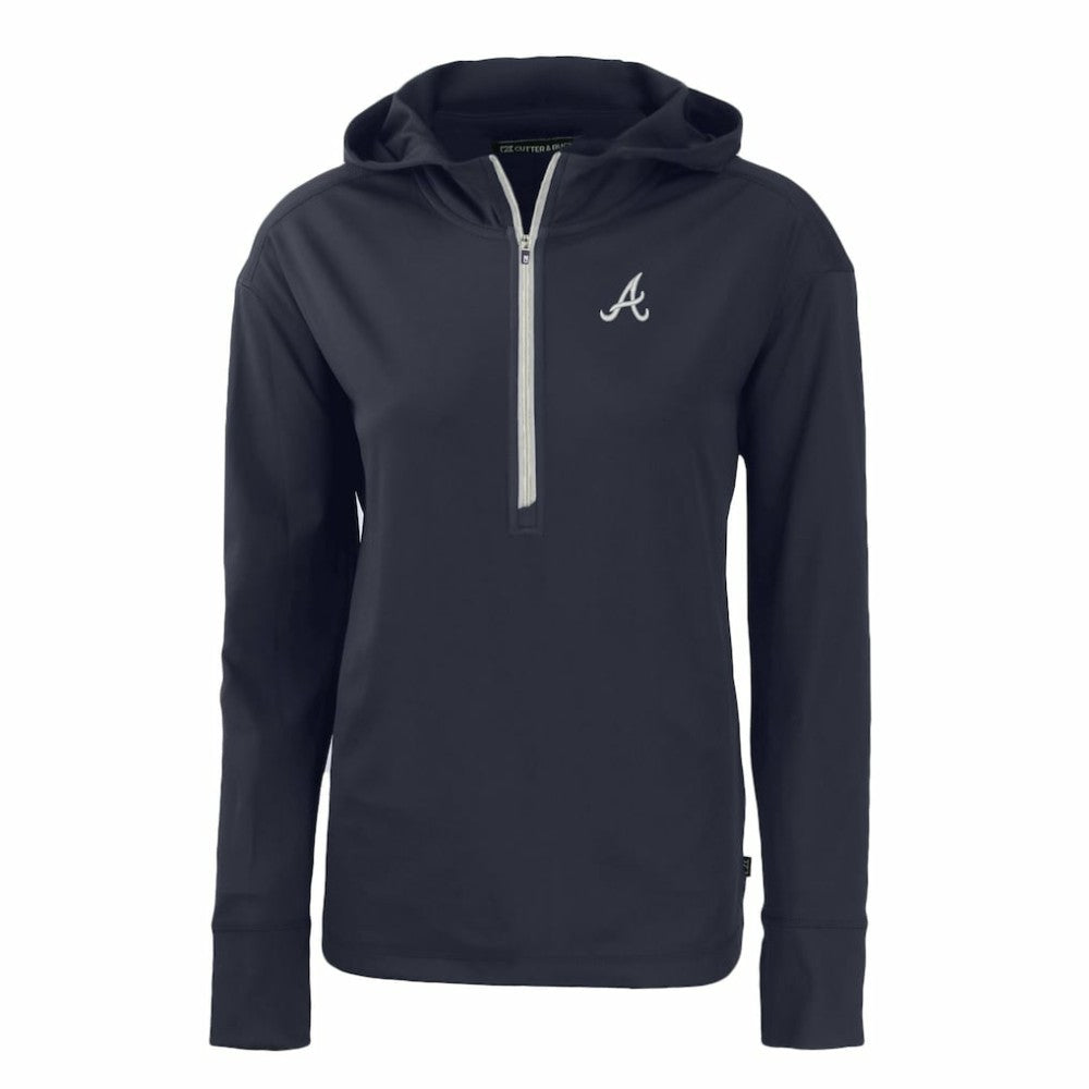Atlanta Braves Cutter & Buck Women's Daybreak Eco Recycled Half-Zip Hoodie for sale