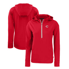 Cincinnati Reds Cutter & Buck Women's Daybreak Eco Recycled Half-Zip Hoodie On Sale
