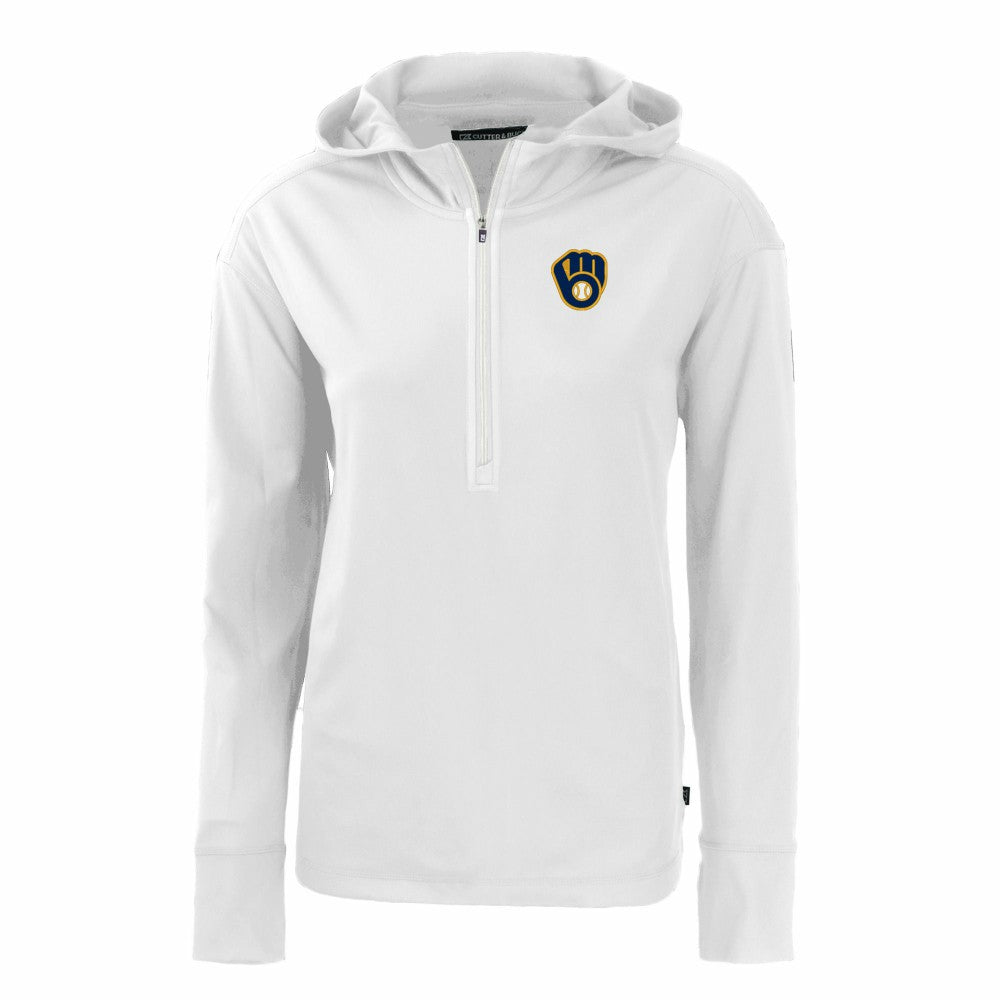 Milwaukee Brewers Cutter & Buck Women's Daybreak Eco Recycled Half-Zip Hoodie Online