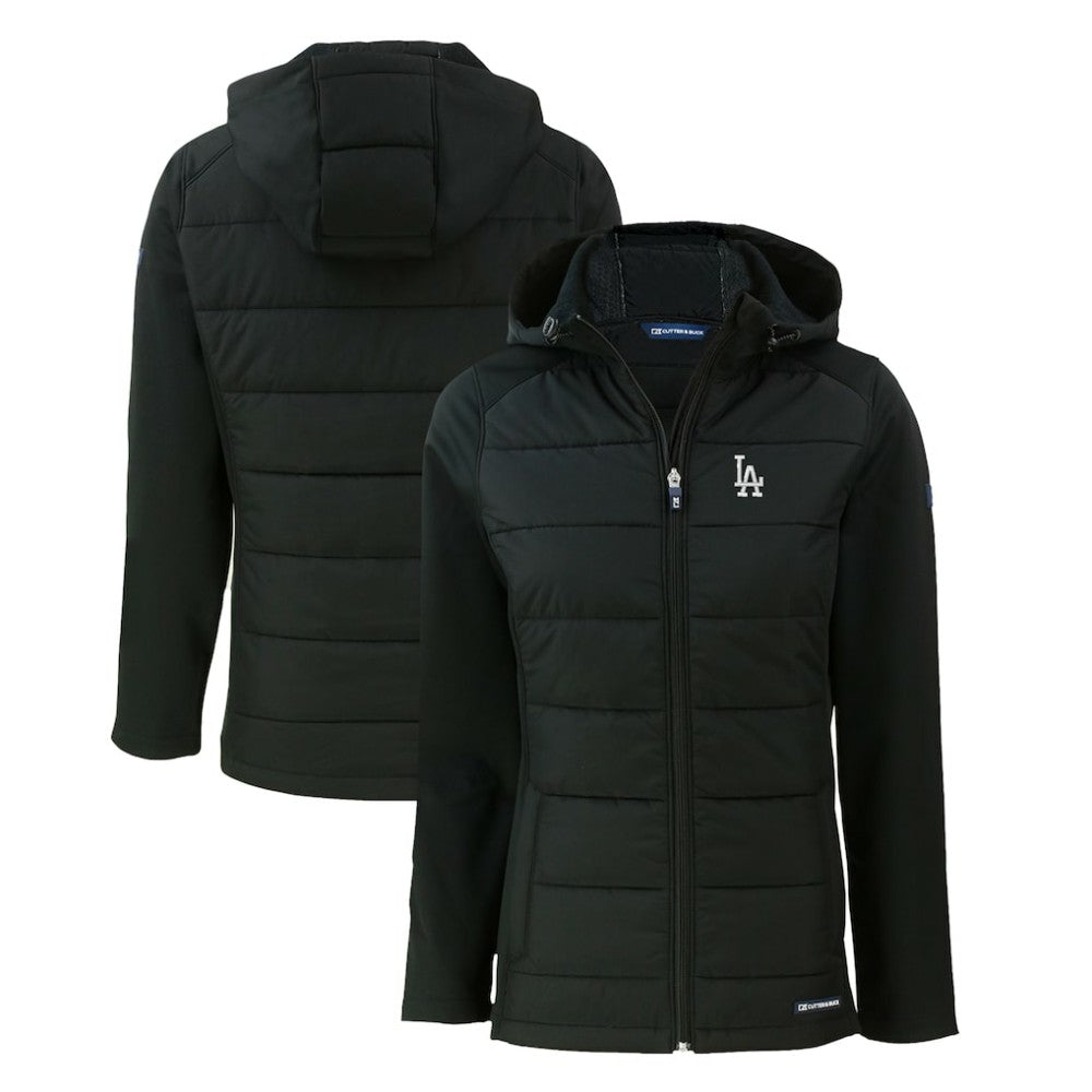 Los Angeles Dodgers Cutter & Buck Women's Evoke Hybrid Eco Softshell Recycled Full-Zip Hoodie Jacket discount