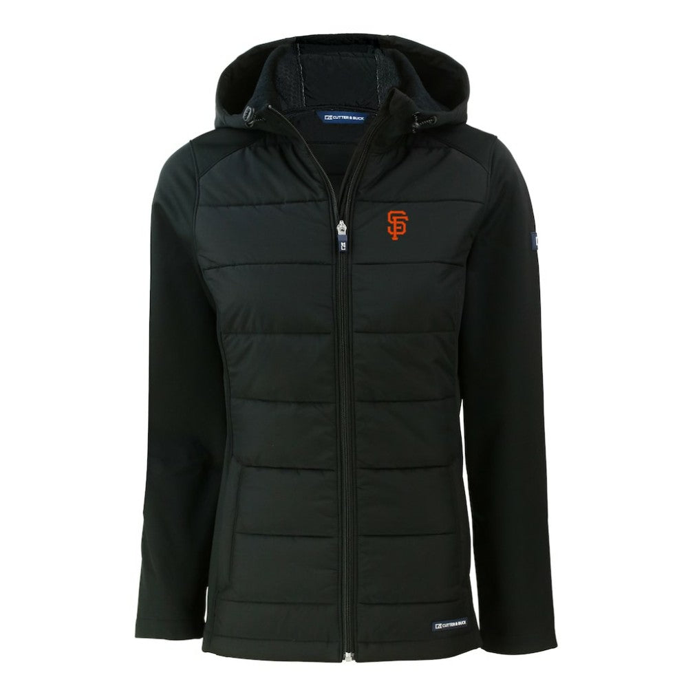 San Francisco Giants Cutter & Buck Women's Evoke Hybrid Eco Softshell Recycled Full-Zip Hoodie Jacket Near Me